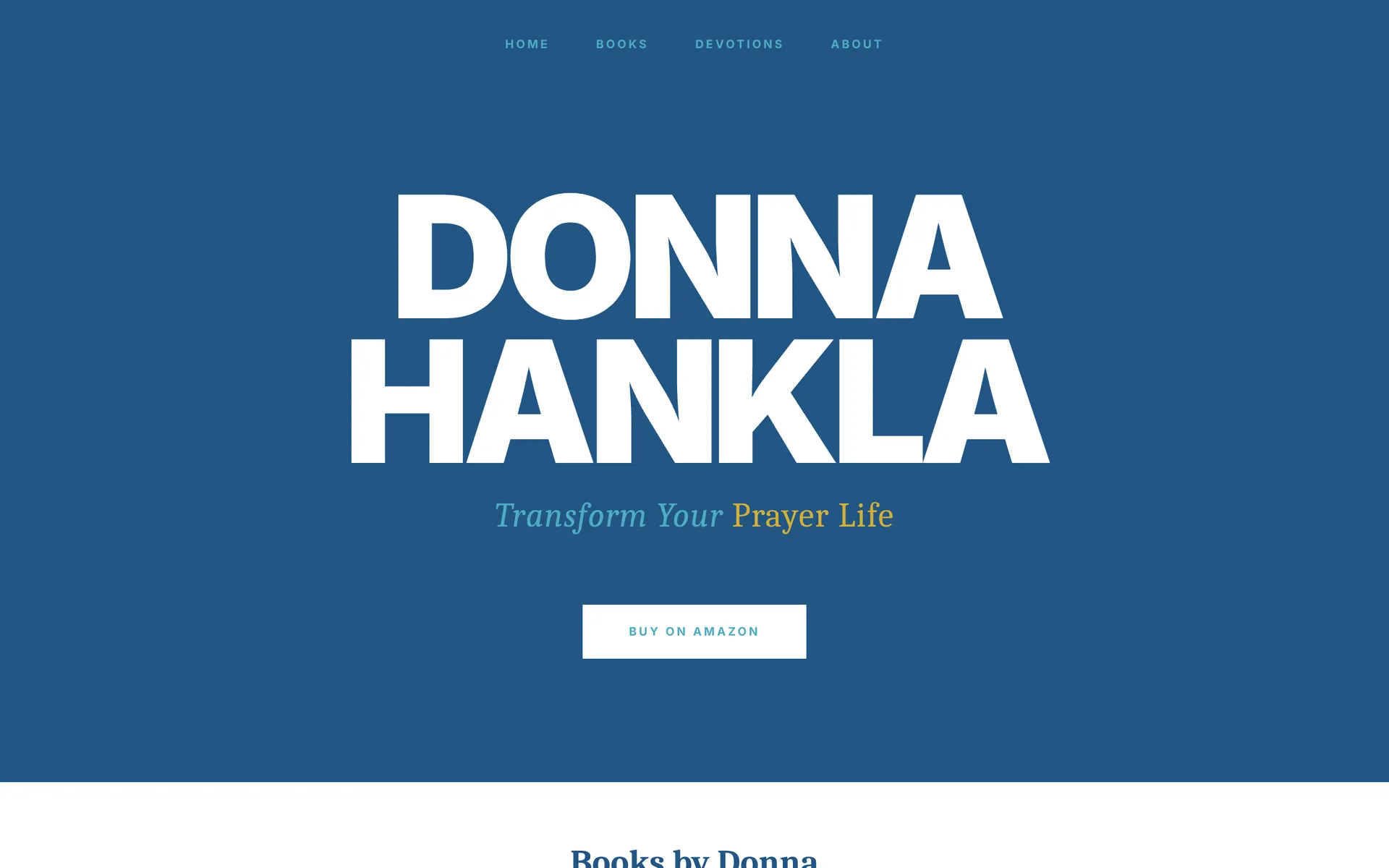Donna Hankla website, first screen